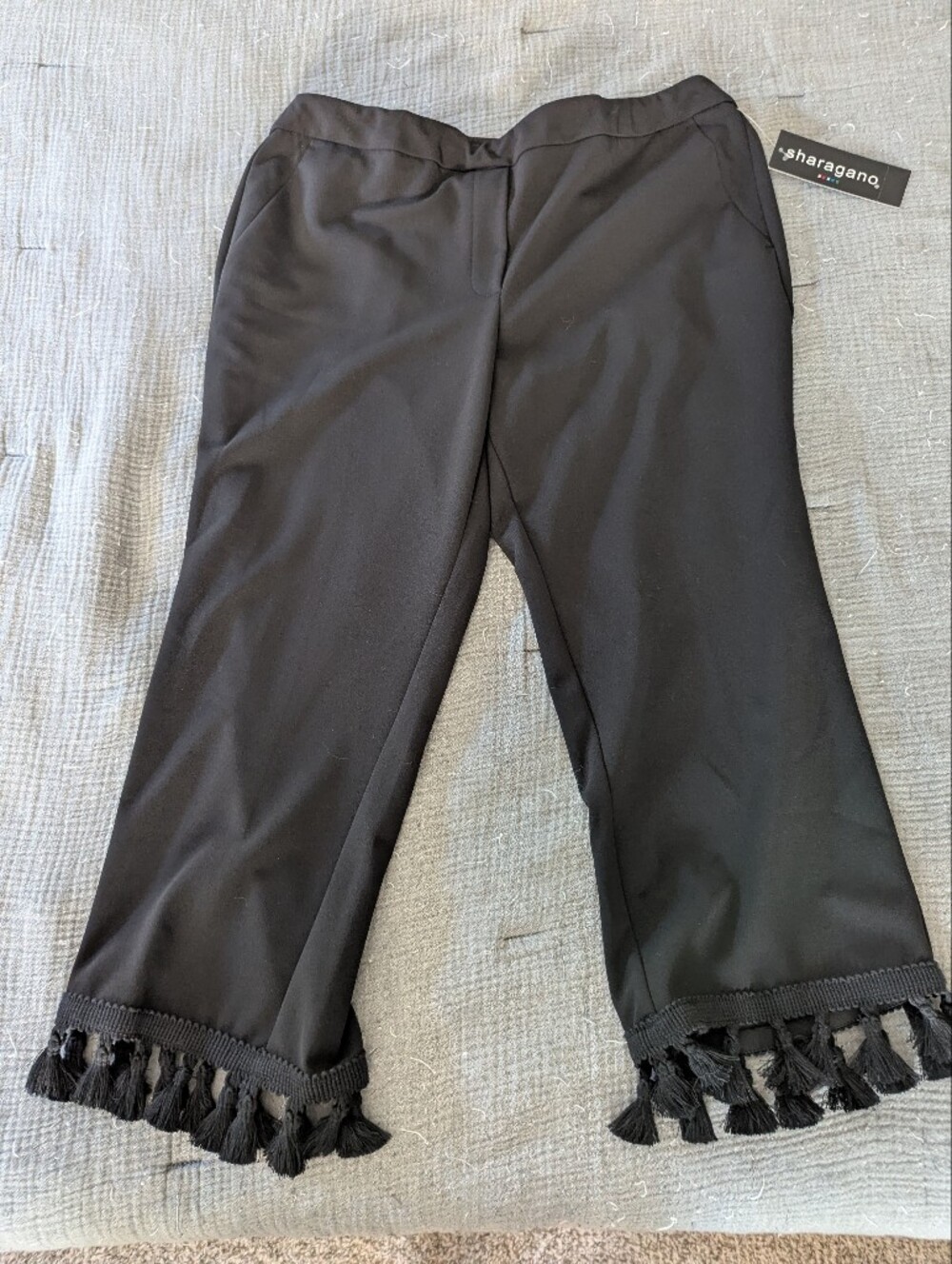 Sharagano Black Capri with Tassels NWT